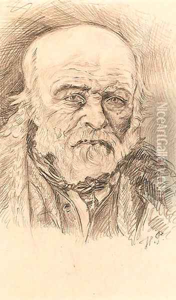 Portrait of a Man Oil Painting - Ilya Efimovich Efimovich Repin
