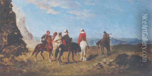 Les Cavaliers Oil Painting - Emile Godchaux