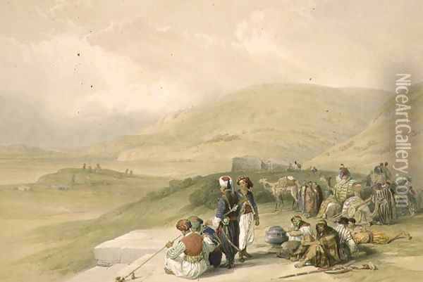 Jacobs Well at Shechem, April 17th 1839, plate 40 from Volume I of The Holy Land, engraved by Louis Haghe 1806-85 pub. 1842 Oil Painting - David Roberts