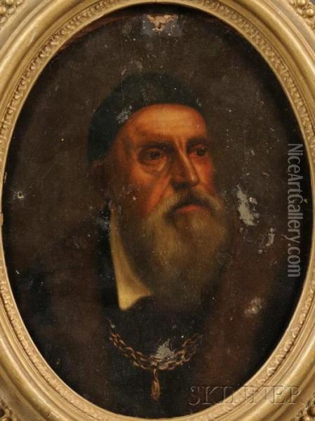 Self-portrait Oil Painting - Tiziano Vecellio (Titian)