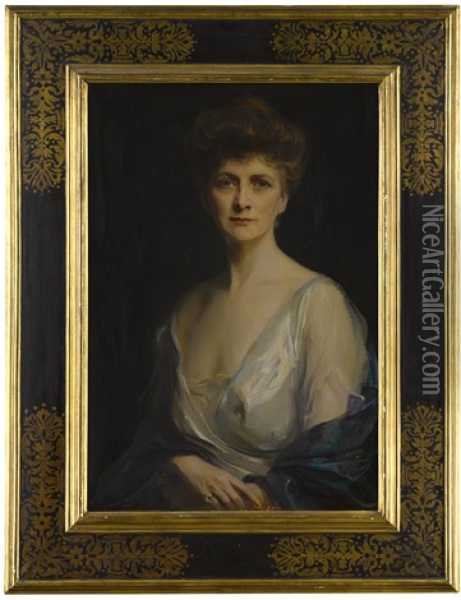 Portrait Of Mrs John W. Davis, Nee Ellen G. Bassel Oil Painting - Philip Alexius De Laszlo