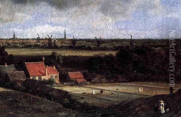Landscape with a View of Haarlem (detail) Oil Painting - Jacob Van Ruisdael
