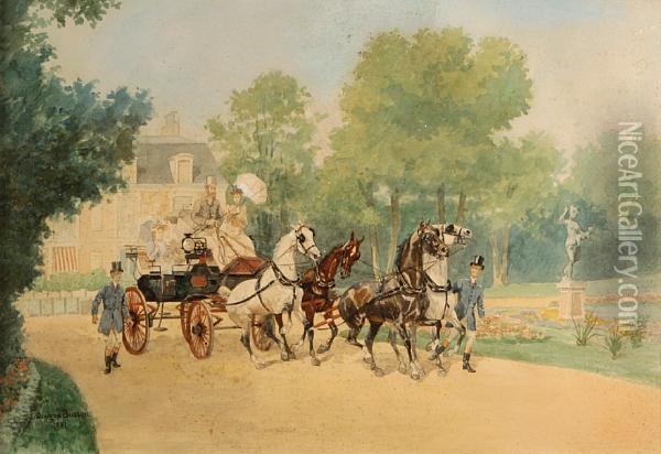 The Outing Oil Painting - Georges Louis Ch. Busson