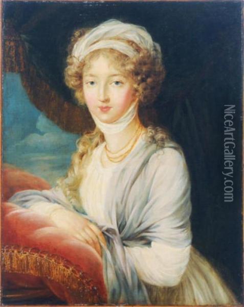 Portrait Of Grand Duchess 
Elisabeth Alexievna, Wife Of The Futureemperor Alexander I Of Russia Oil Painting - Elisabeth Vigee-Lebrun