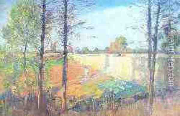 100 Miles From Hyde Park Corner Oil Painting - Archibald Standish Hartrick