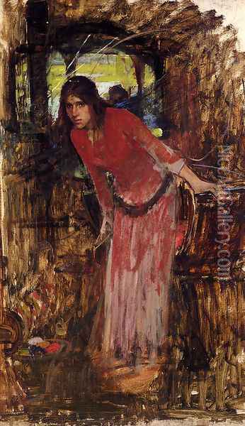 Study For The Lady Of Shallot Oil Painting - John William Waterhouse