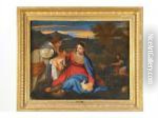 Sainte Vierge Au Lapin Oil Painting - Sebastian Bourdon