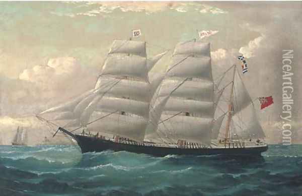 The barque Rock City calling for a pilot off Point Lynas, Anglesey Oil Painting - William H. Yorke