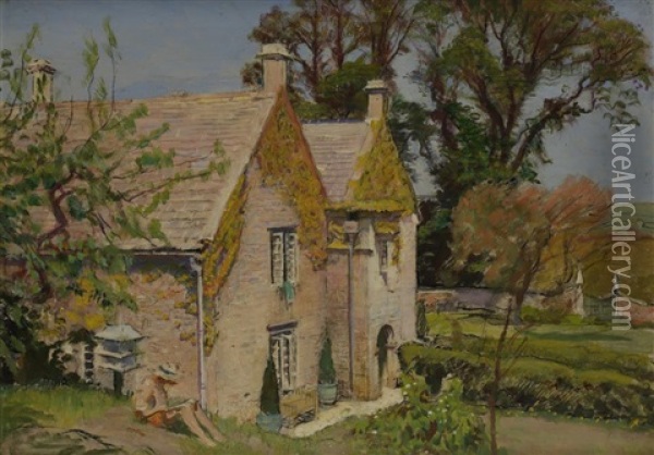Dunshay Manor Oil Painting - George Spencer Watson