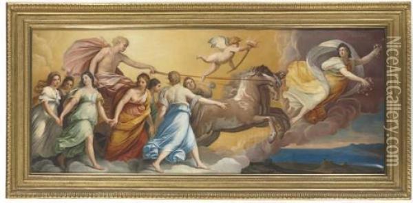 Aurora: Apollo In His Chariot Preceeded By Dawn Oil Painting - Charles Bianchini