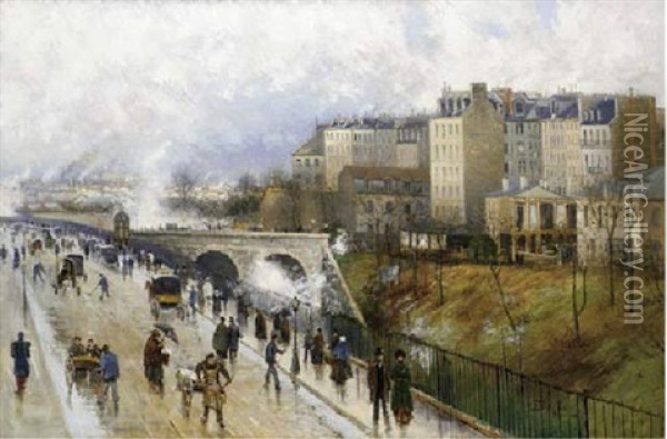 A Winter's Day In Paris Oil Painting - Karl Edvard Diriks