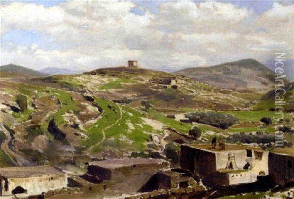 View Of Nazareth Oil Painting - Vasili Dimitrievich Polenov