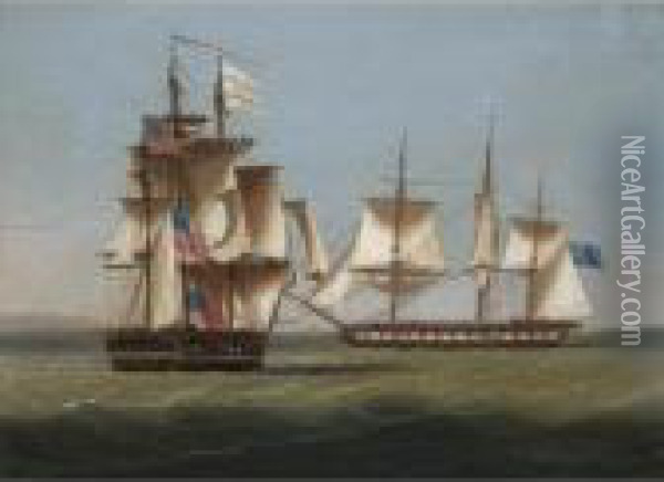 The H.m.s. Oil Painting - Thomas Buttersworth