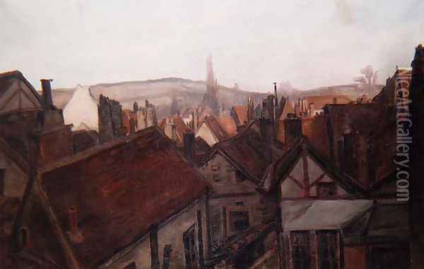 The Rooftops of Tonnerre, 1904 Oil Painting - Emile Bernard