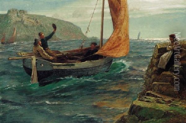 Off For The Night Oil Painting - Charles Napier Hemy