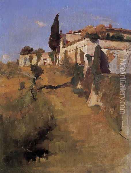 Villa Castellani, Belloguardo I Oil Painting - Frank Duveneck
