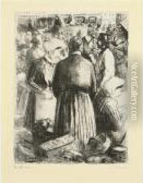 Marche A Pontoise (d. 147) Oil Painting - Camille Pissarro