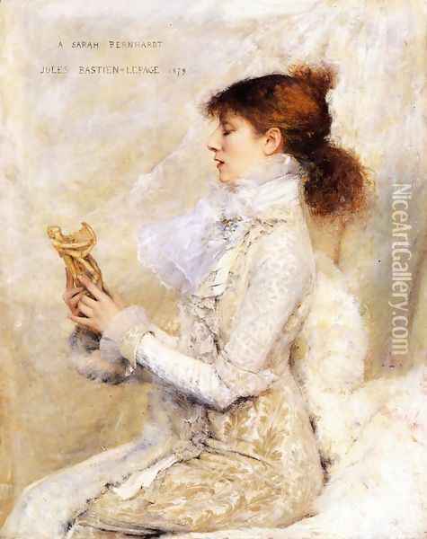 The Sarah Bernhardt Portrait Oil Painting - Jules Bastien-Lepage
