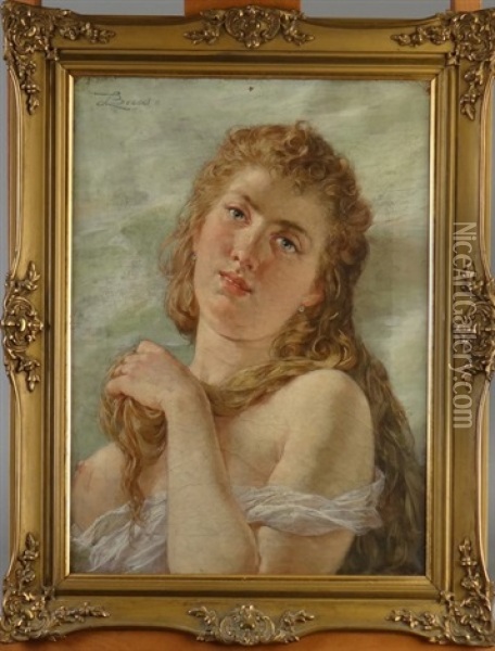 Portrait De Femme Oil Painting - Lionel-Oscar Baes