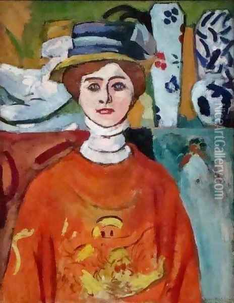 La fille aux yeux verts Oil Painting - Henri Matisse