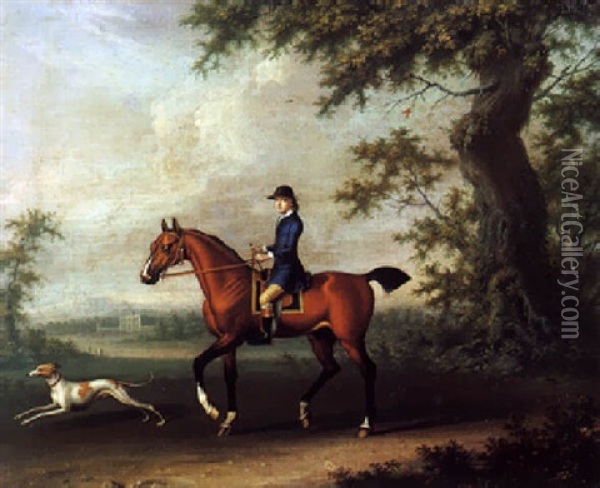 Portrait Equestre D'un Jeune Cavalier Sur Fond De Paysage Oil Painting - James Seymour