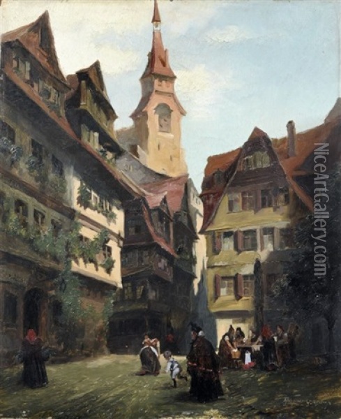 In Der Kleinstadt Oil Painting - Robert Frank-Krauss