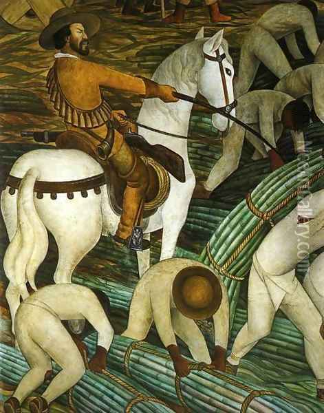 Sugar Plantation Tealtenango Morelos (Ingenio azucarero de Tealtenango Marelos) 1930 to 31 Oil Painting - Diego Rivera