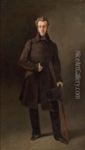 Bildnis Graf Alexander N. Tolstoy Oil Painting - Adolphe Ignatievich Ladurner