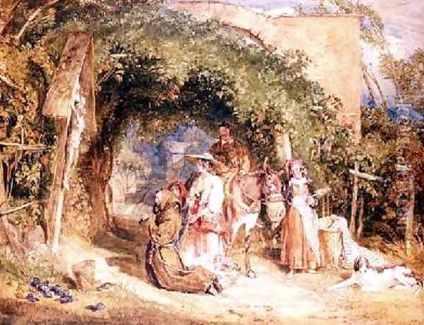 Peasants of the Italian Tyrol at Their Devotions 2 Oil Painting - John Frederick Lewis