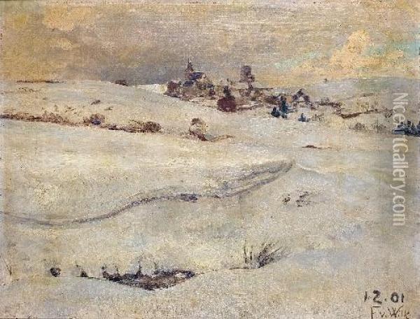 Winterlandschaft Mit Blick Auf Reifferscheid Oil Painting - Fritz Von Wille