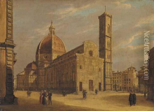 The Duomo, Florence Oil Painting - Giuseppe Gherardi