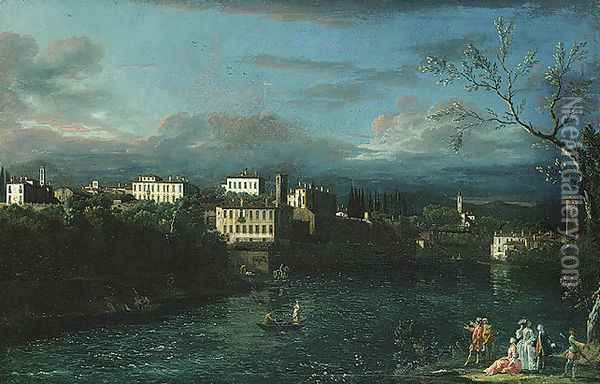 Vaprio d'Adda Oil Painting - Bernardo Bellotto