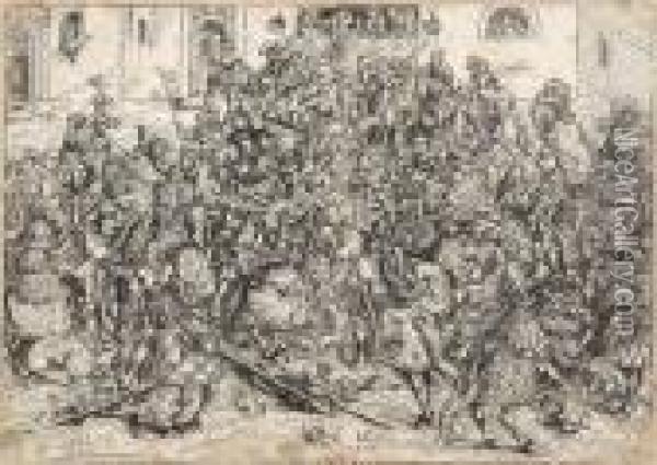 Le Tournoi. Oil Painting - Lucas The Elder Cranach