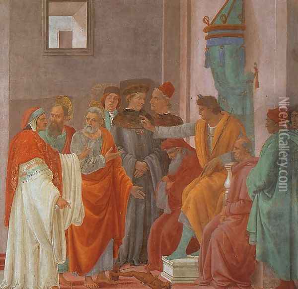Disputation with Simon Magus (detail) Oil Painting - Filippino Lippi