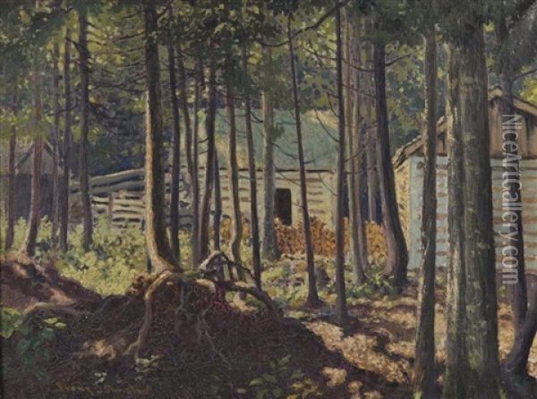 La Maison Dans Bois Oil Painting - Francis Hans Johnston