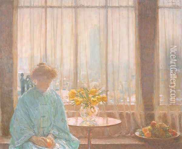 The Breakfast Room, Winter Morning 1911 Oil Painting - Childe Hassam