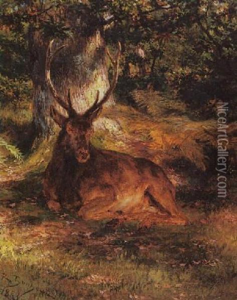 The Resting Stag Oil Painting - Rosa Bonheur