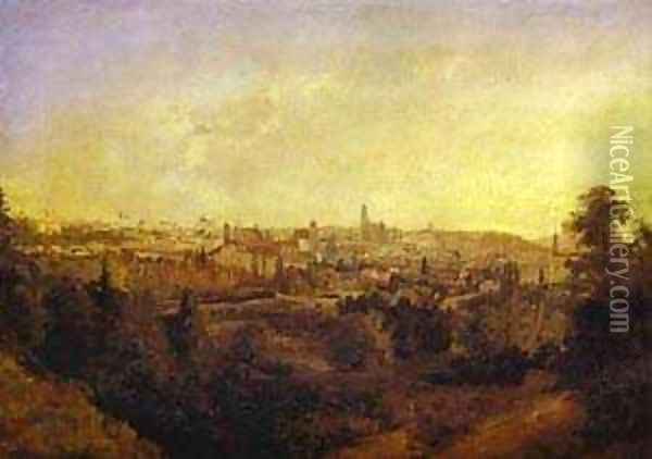 View Of A Town (Grodno) 1883 Oil Painting - Maksim Nikiforovich Vorobiev