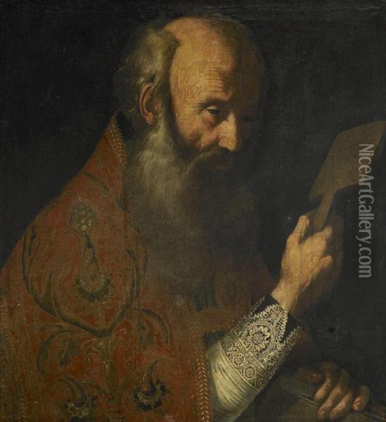Biskopen Och Martyren Blaise Oil Painting - Pietro Novelli Il Monrealese