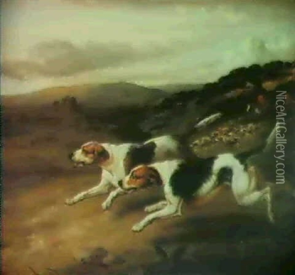 Foxhounds In Pursuit Oil Painting - Philipp Reinagle