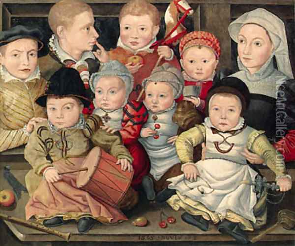 Group portrait of children Oil Painting - Ludger Tom The Younger Ring