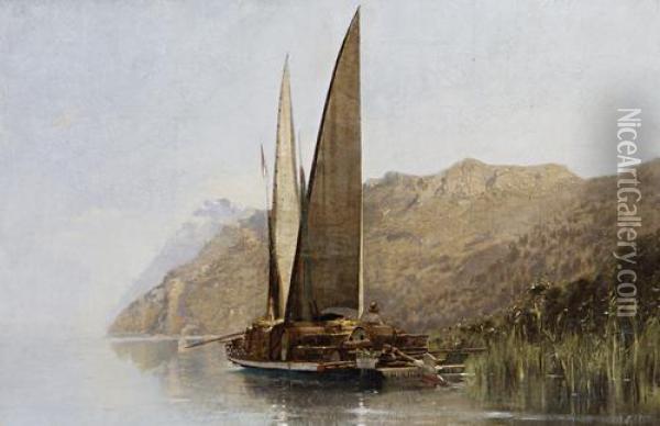 Petites Barques Du Lac L man Oil Painting - Edouard Menta