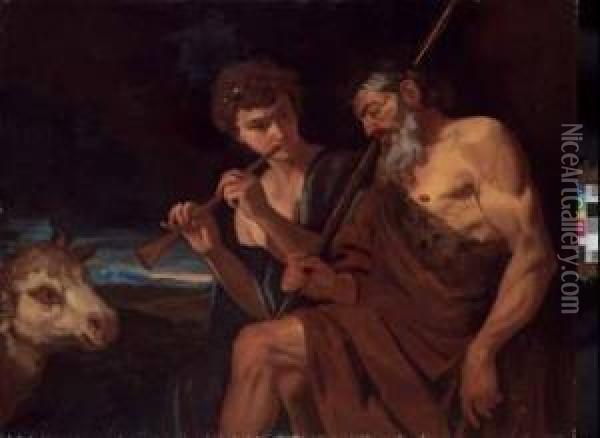 Mercurio Ed Argo Oil Painting - Johann Karl Loth