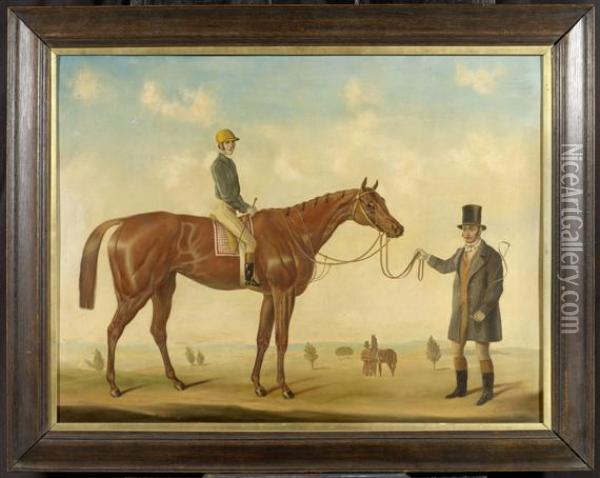 Gentleman On Horseback Oil Painting - John Frederick Herring Snr