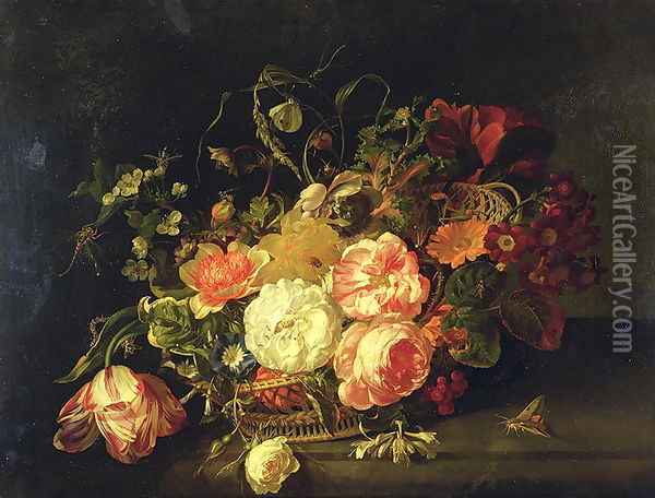 Flowers and Insects, 1711 Oil Painting - Rachel Ruysch