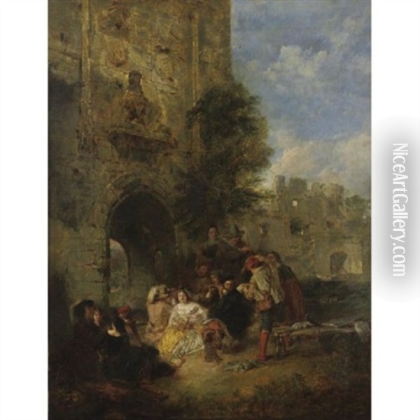 A Musical Party Oil Painting - Daniel Pasmore the Younger