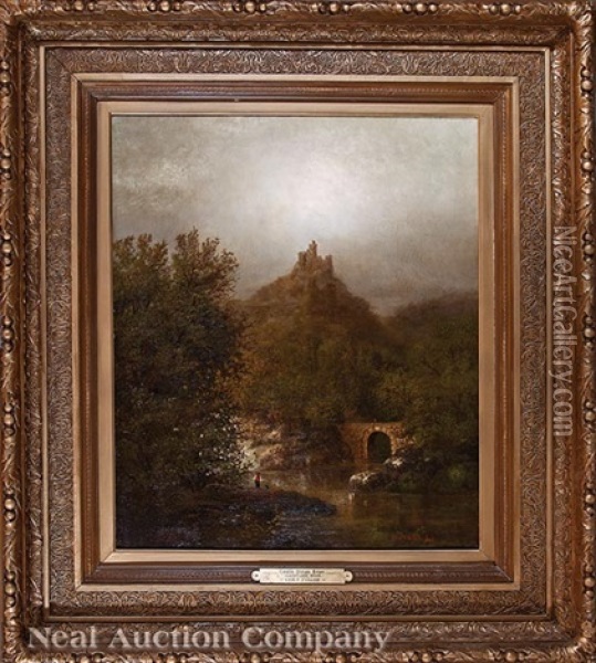 Castle Dinas Bran, Llangollen Wales Oil Painting - George F. Fuller
