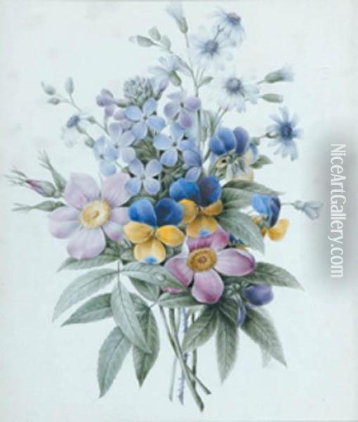 Bouquet De Fleurs Oil Painting - Anne-Ernestine Panckoucke