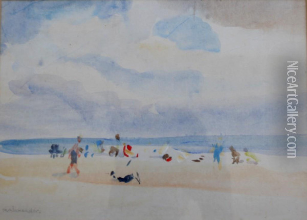 Figures On A Beach Oil Painting - Robert Alexander Graham