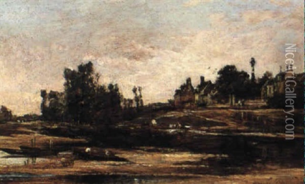 A Village By The Stream Oil Painting - Maurice Levis
